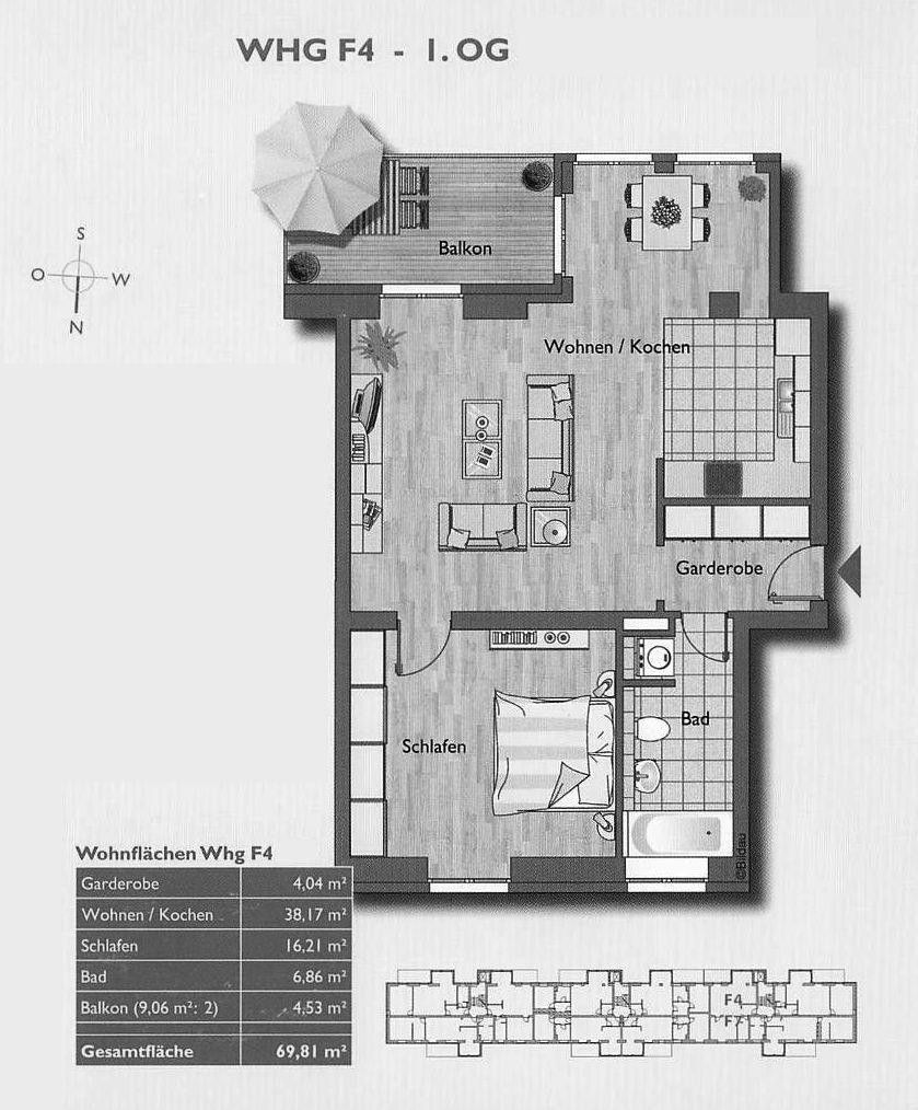 2+1, Julie-Pöhler-Straße 8, , Bádensko-Württembersko, 70 m² - 2