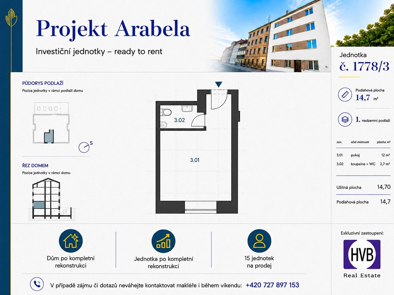 Byt 1+kk · 17 m² · Praha - Záběhlice, okres Praha 10, Hlavní město Praha - 3