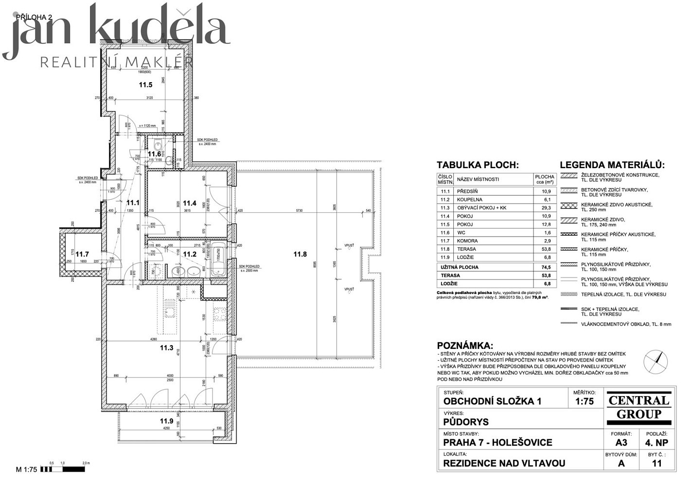 Pronájem byt 3+kk - V háji, Praha 7 - Holešovice, 75 m² - 5