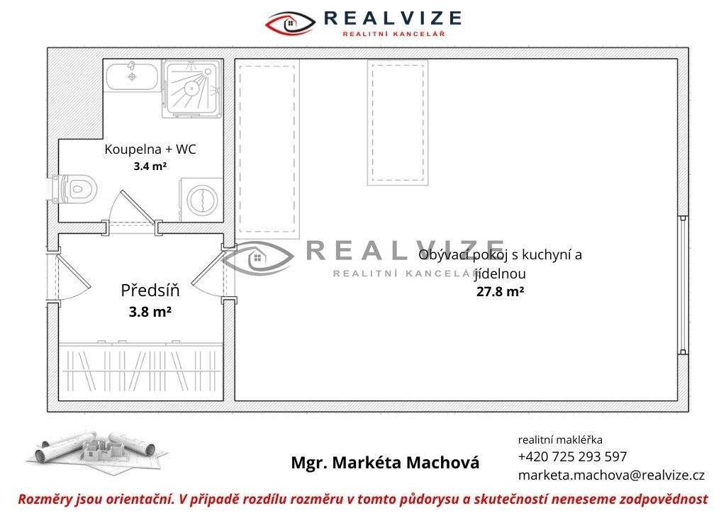 Byt 1+kk · 40 m² · Chelčického, České Budějovice 6 - 4