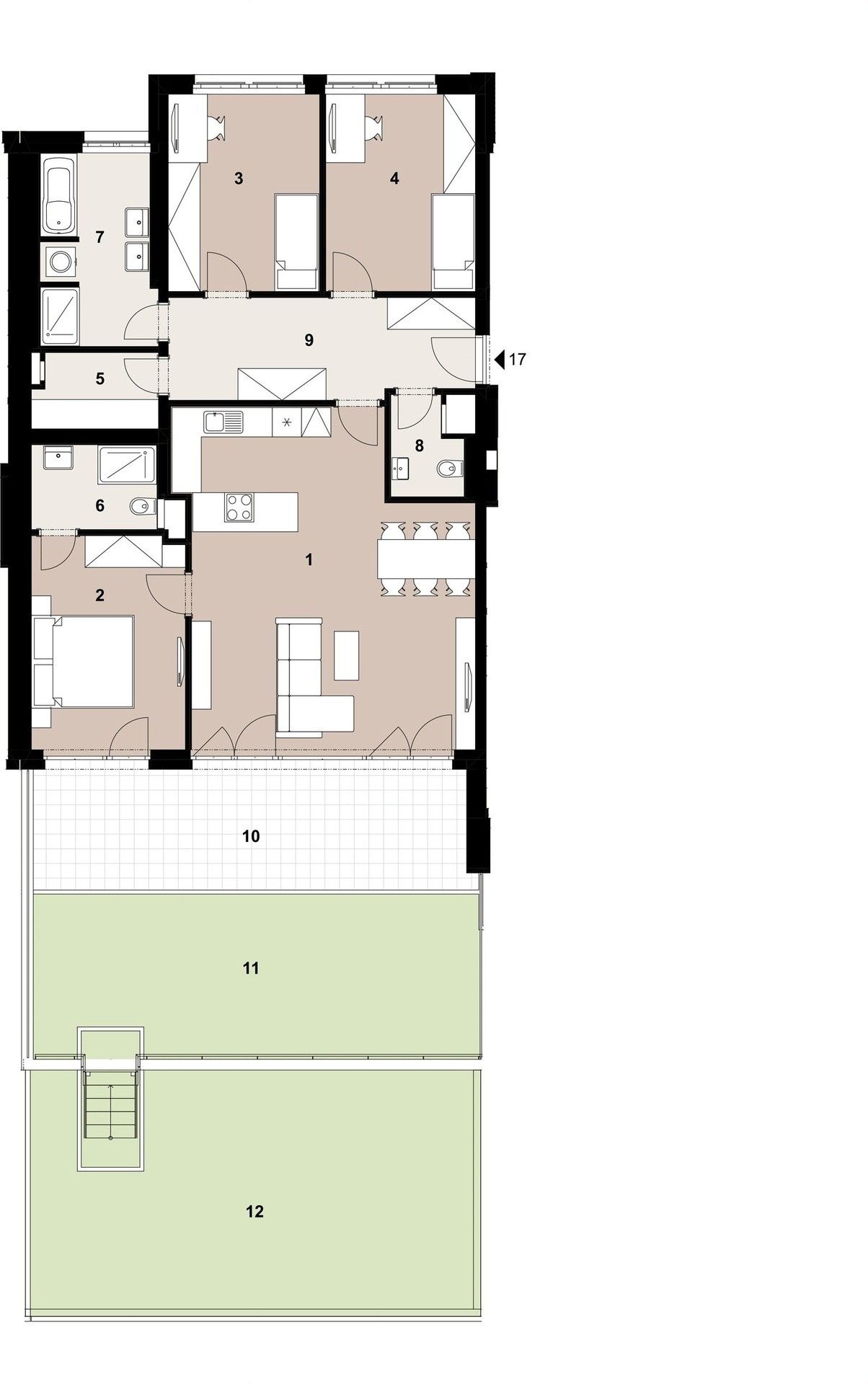 Prodej byt 4+kk - Štichova, Praha, 109 m²