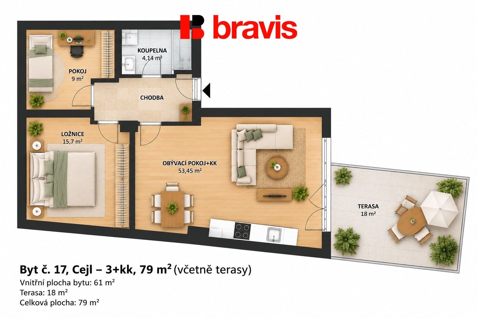 Prodej byt 3+kk - Cejl 509, Brno Zábrdovice, 61 m² - 5