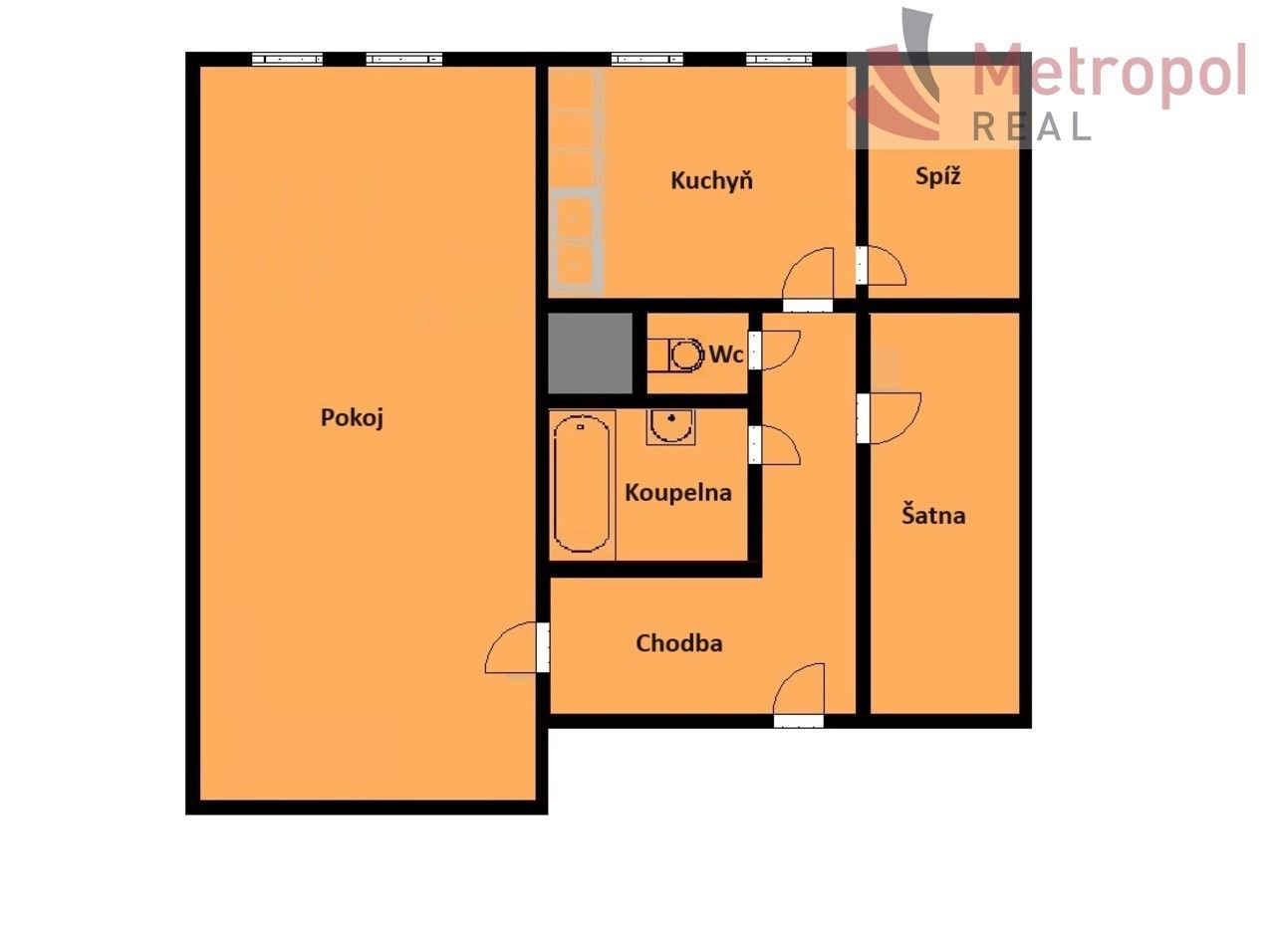 Pronájem byt 1+1 - nábřeží Jana Palacha, Karlovy Vary, 44 m²