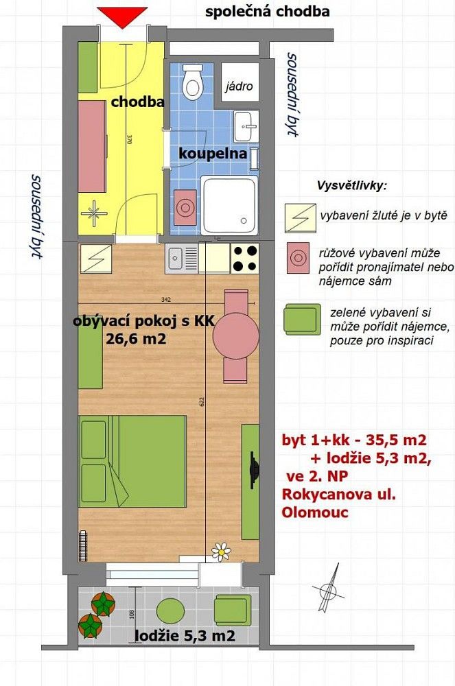 Byt 1+kk · 35 m² · Rokycanova, Olomouc - Nové Sady - 4
