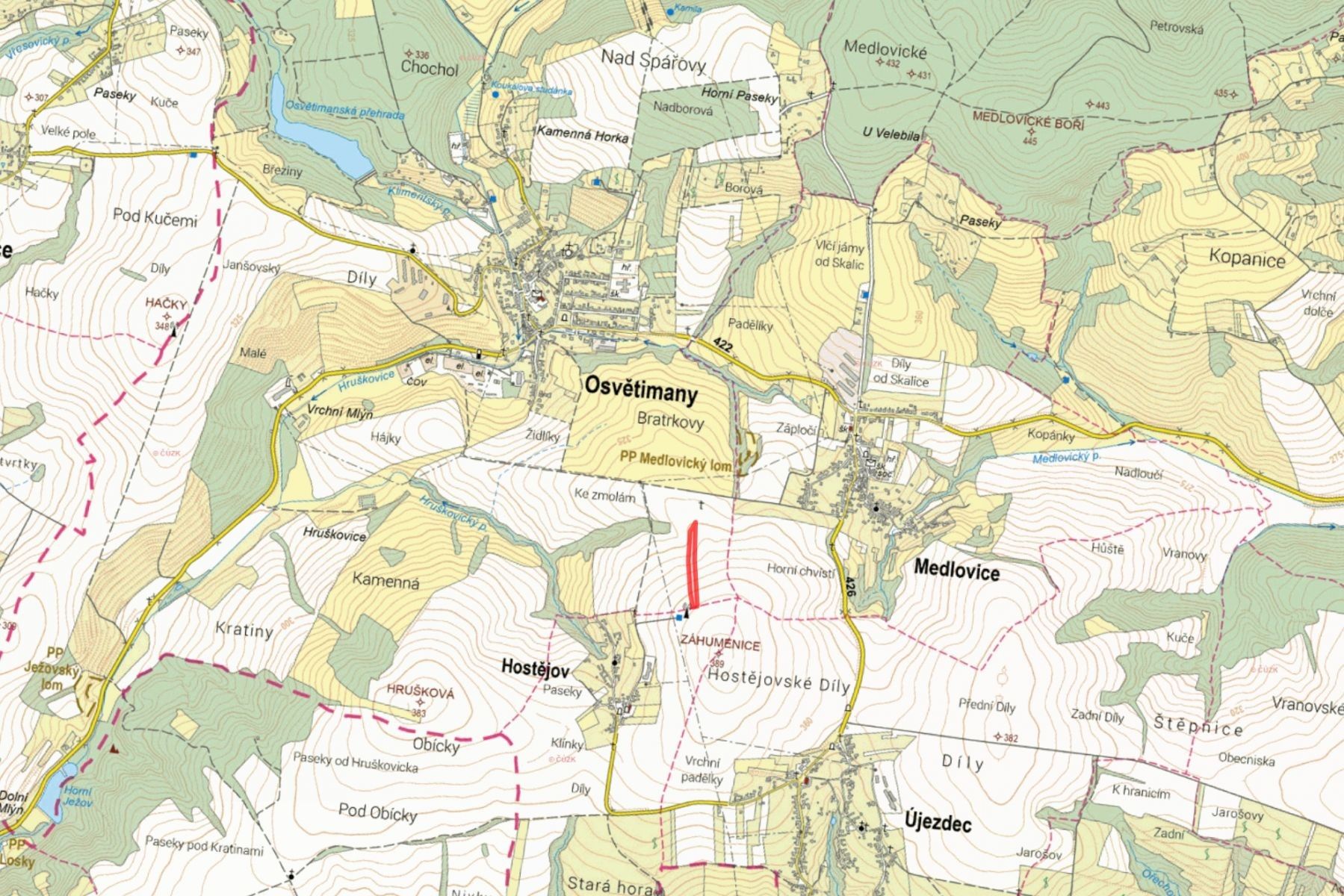 Zemědělské pozemky, Osvětimany - 2