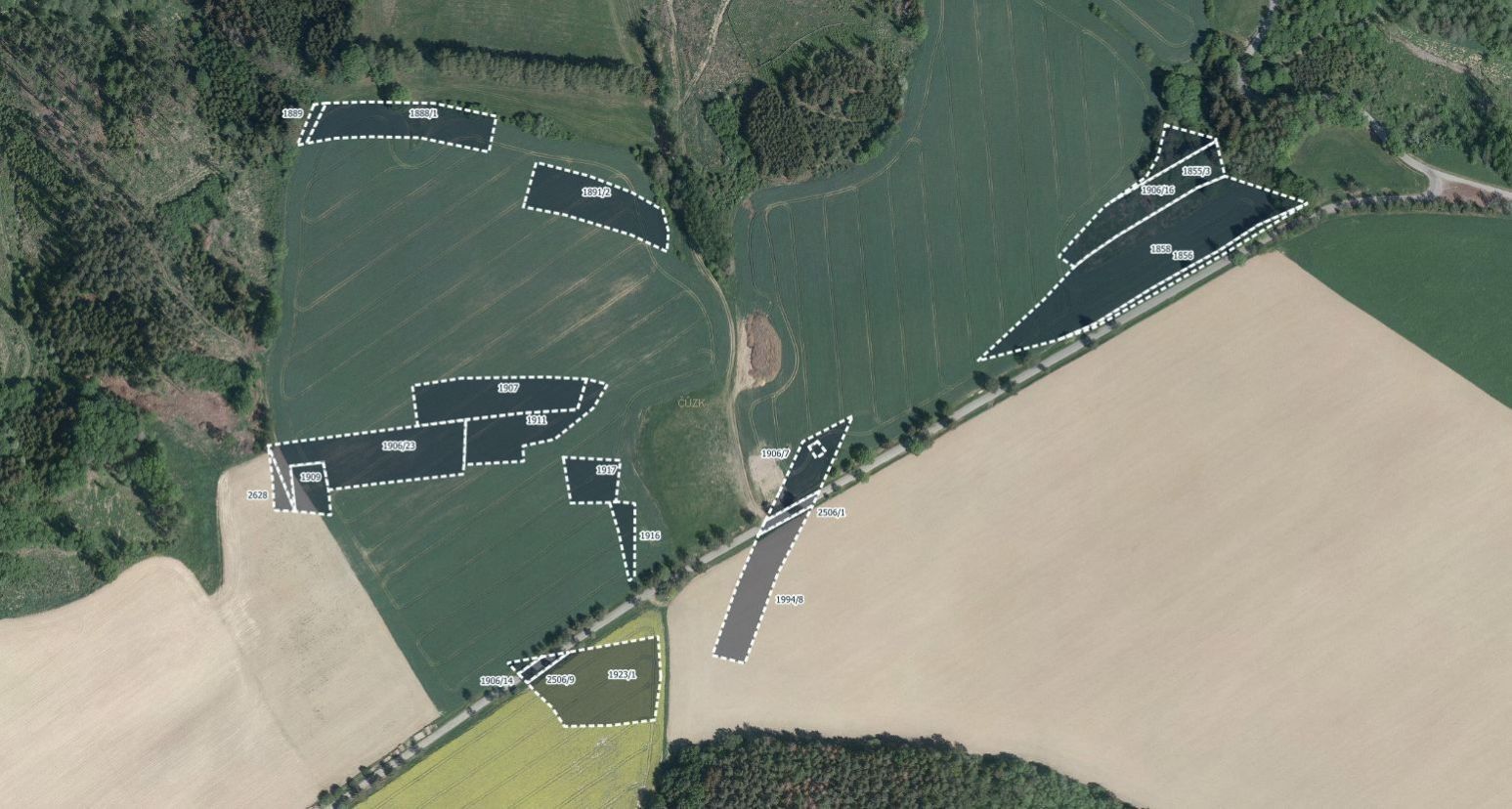 Zemědělské pozemky, Křešín