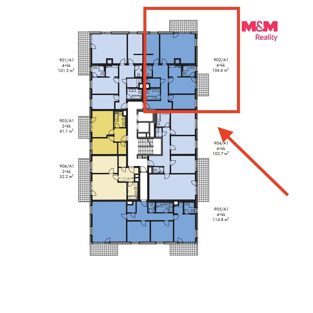 Byt 4+kk · 107 m² · Prosecká, Praha - 4