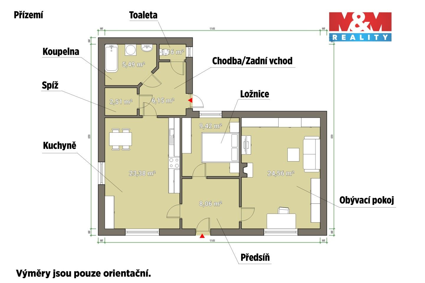 Prodej rodinný dům - Na Rybníkách, Kryry, 80 m² - 5