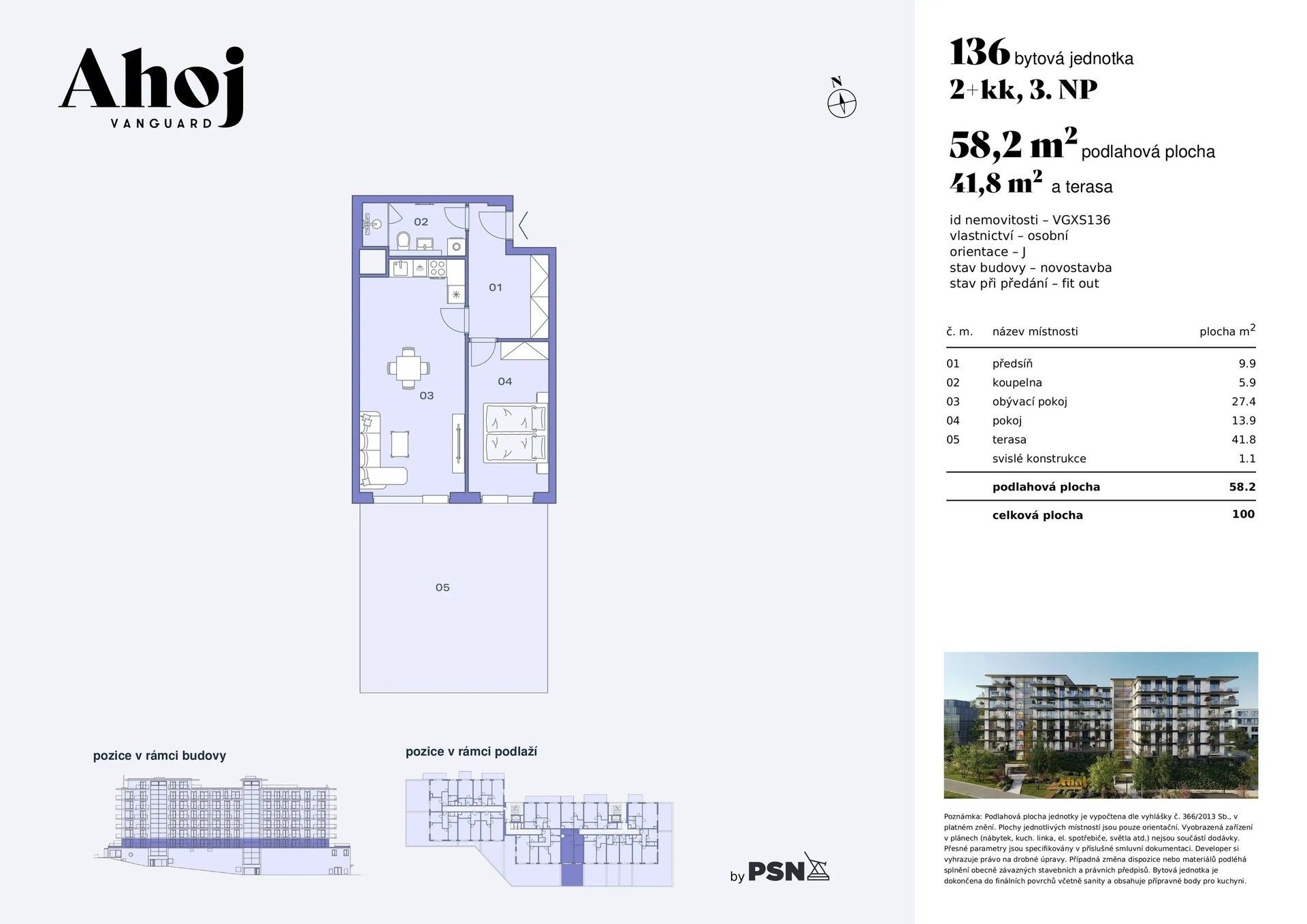 2+kk, Československého exilu, Praha, 57 m² - 2