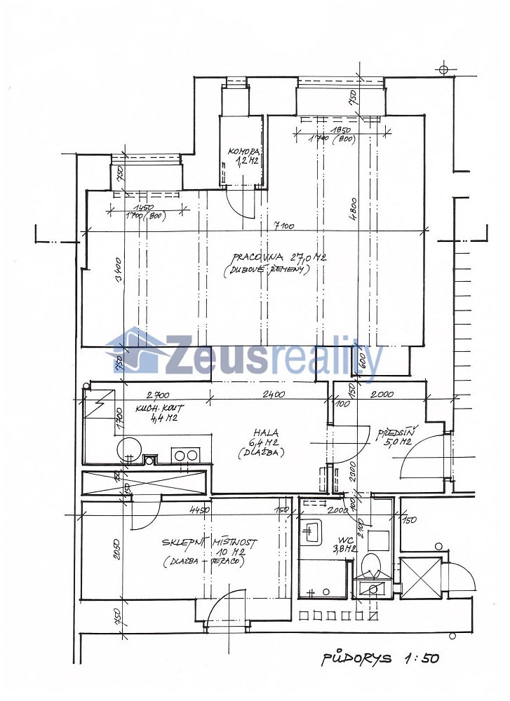 Kanceláře, Mlékárenská, Praha 9 - Vysočany, 48 m² - 2