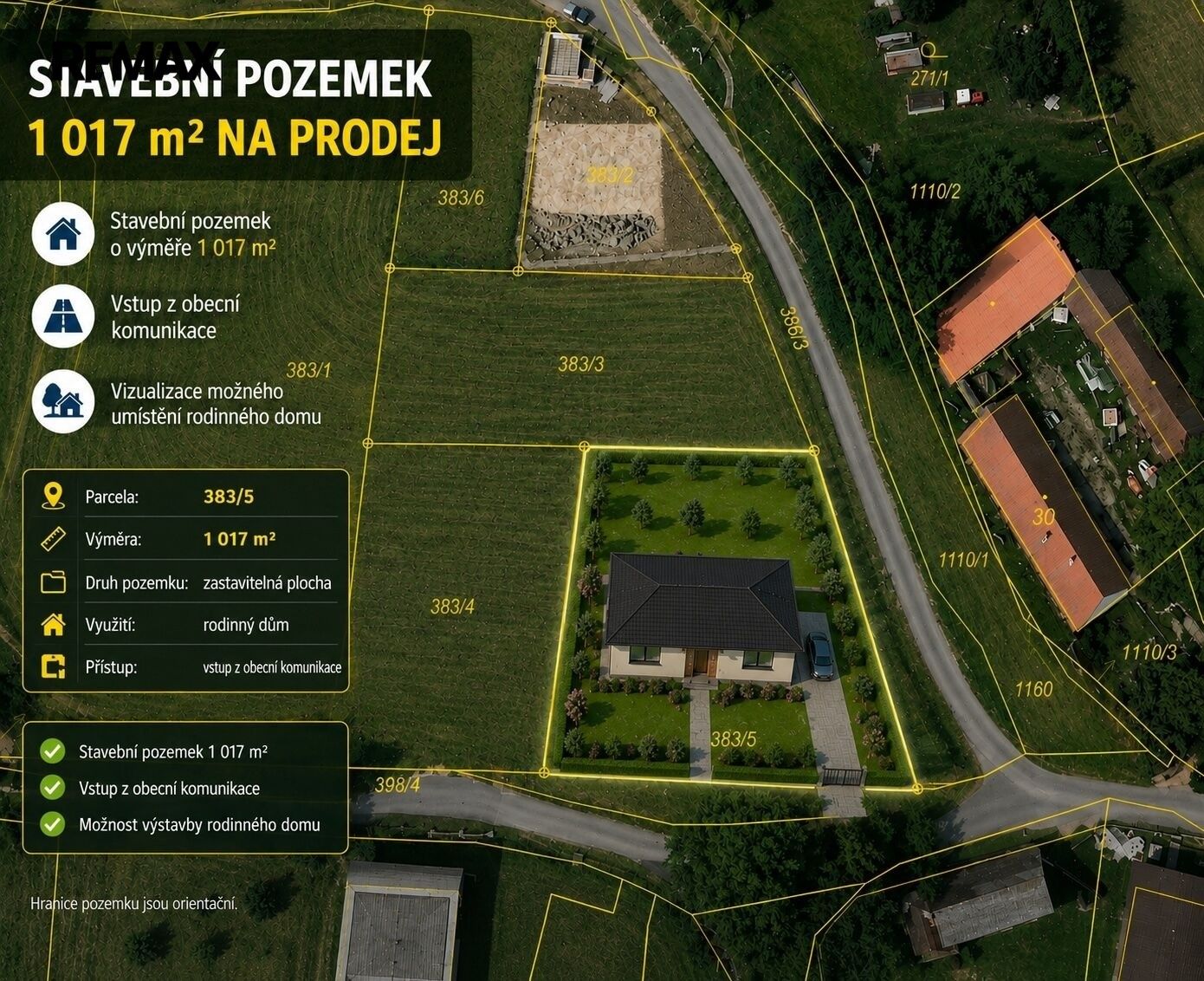 Pozemky pro bydlení, Hořice, 1 017 m² - 1