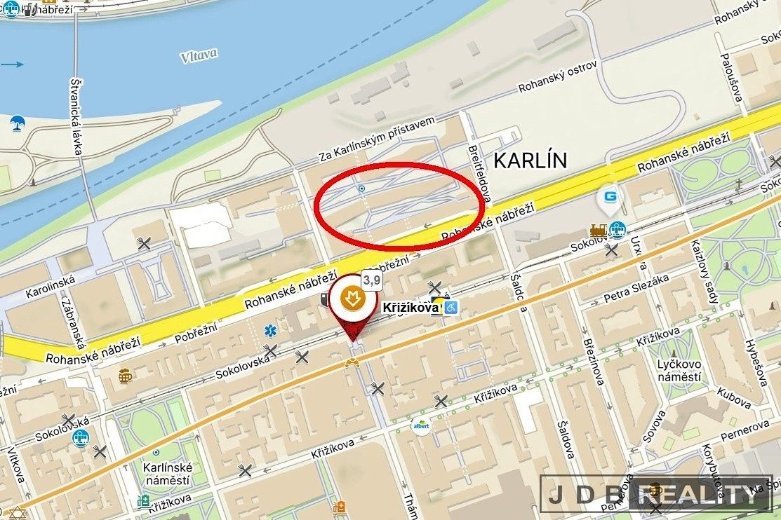 Pronájem kancelář - Rohanské nábřeží, Praha, 120 m²