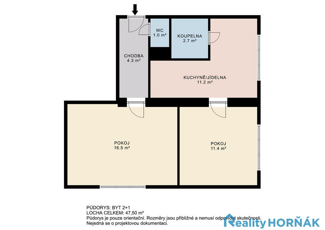 Byt 2+1 · 46 m² · Písecká, Bechyně, okres Tábor - 3