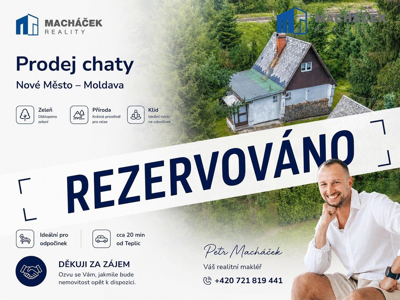 Chalupy, Moldava - Nové Město, okres Teplice, 44 m² - 2