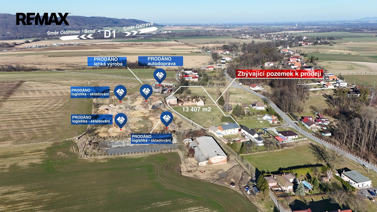 Komerční pozemek · 13 407 m² · Vražné - 4
