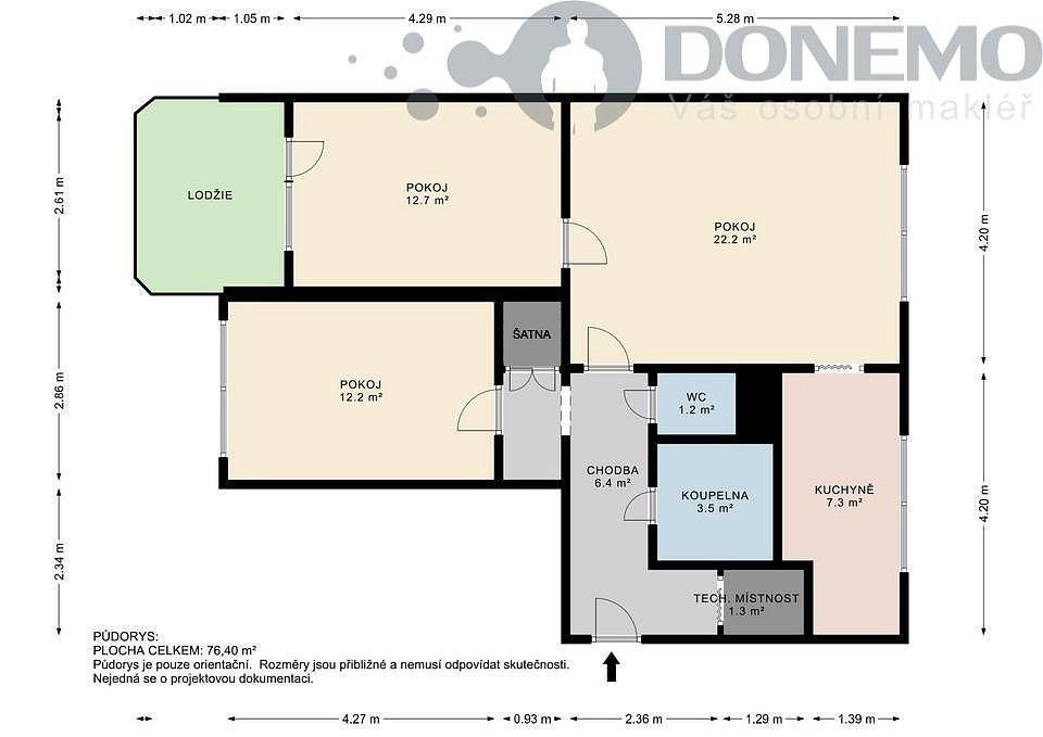 Byt 3+1 · 70 m² · Belgická, Prostějov - 3