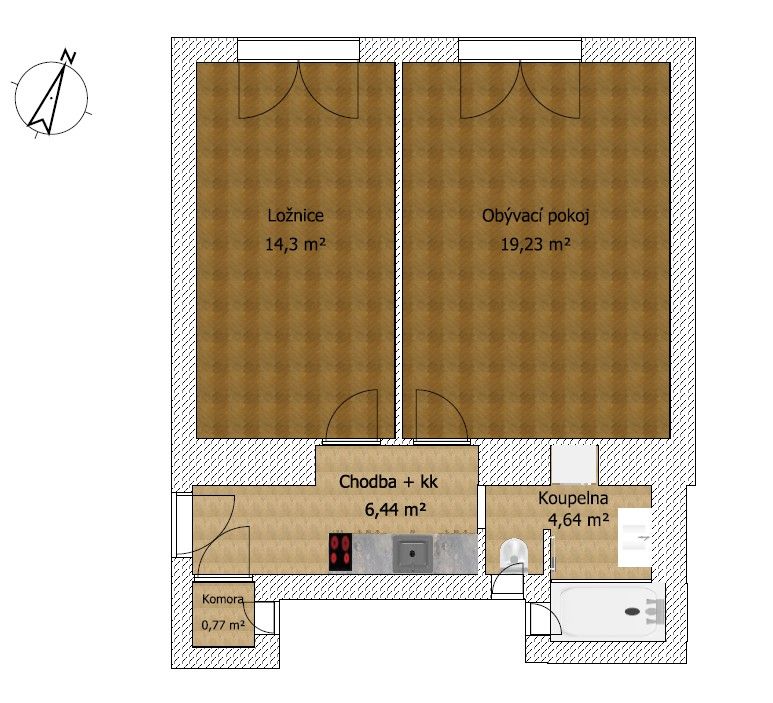 2+kk, Ruská, Praha - Vršovice, 45 m² - 2