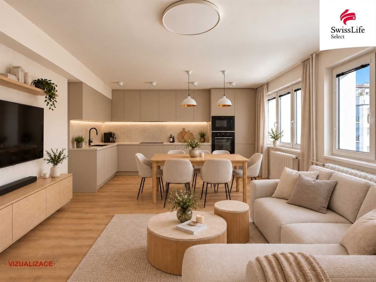 3+kk, Ortenovo náměstí, Praha Holešovice, 78 m² - 2