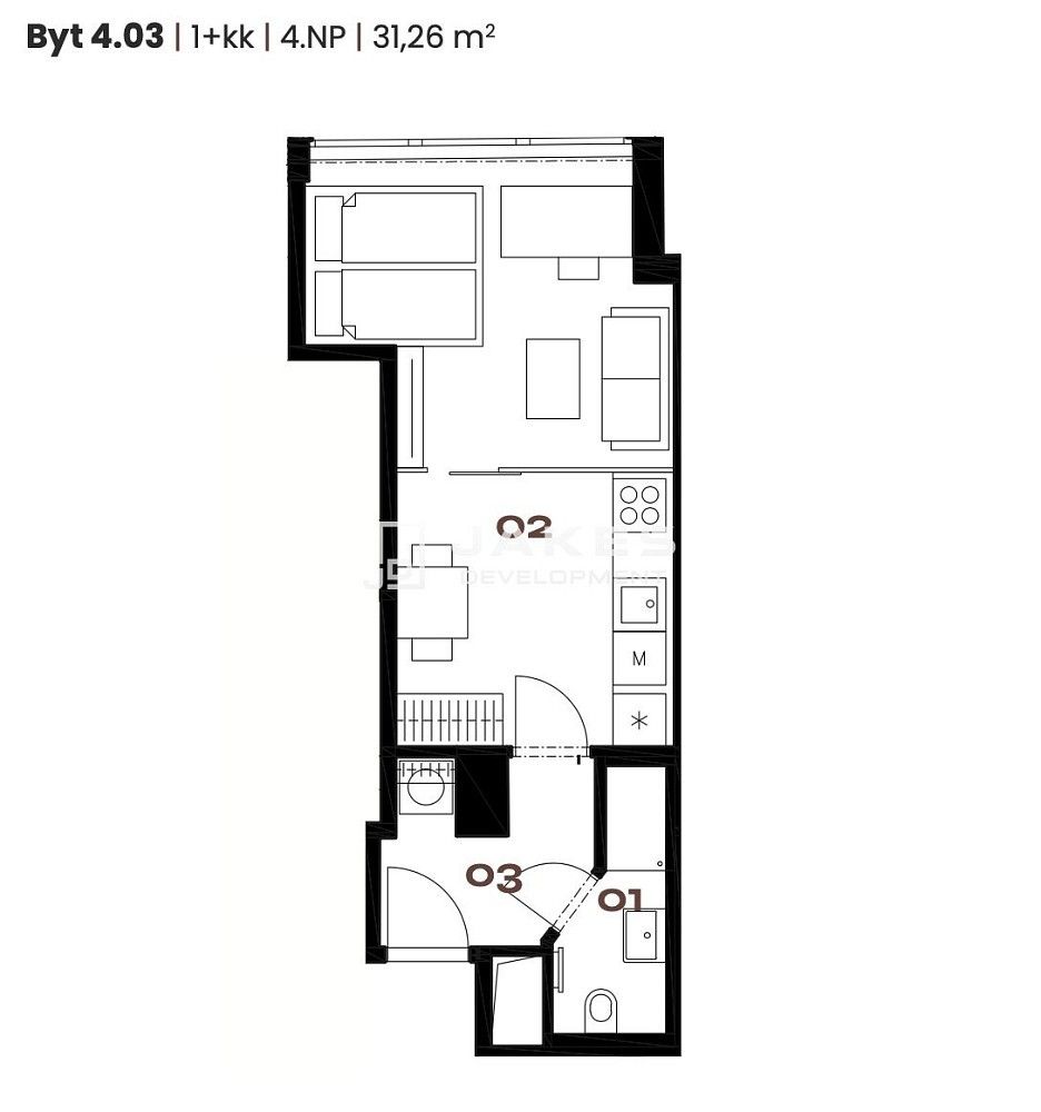 Byt 1+kk · 31 m² · Vinařská, Praha 7 - Holešovice - 3