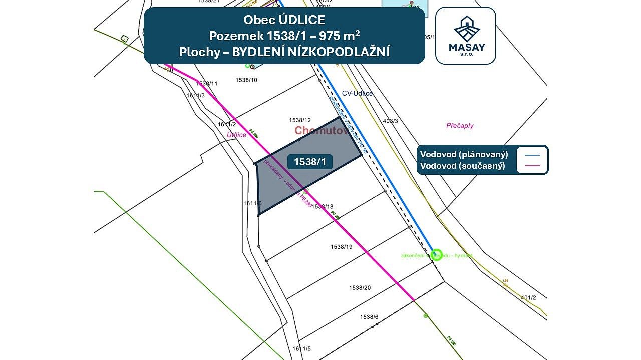 Prodej pozemek pro bydlení - Údlice, okres Chomutov, Ústecký kraj - 5