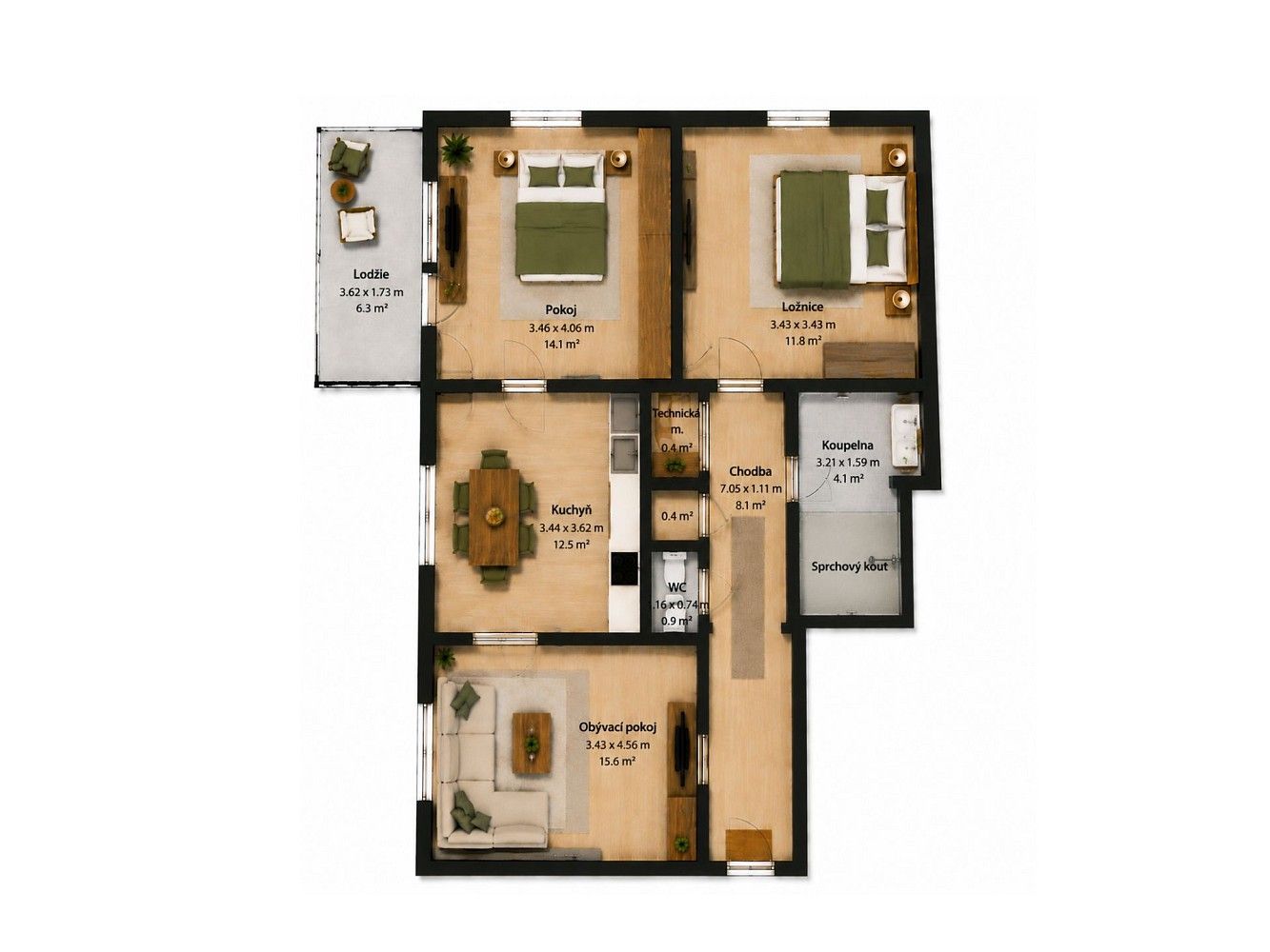 Byt 3+1 · 80 m² · Brno, okres Brno-město, Jihomoravský kraj - 3