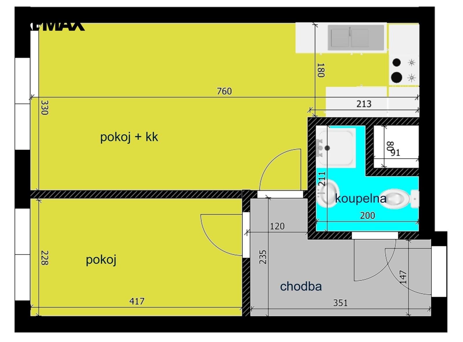 Byt 2+kk · 43 m² · V Aleji 1353, Poděbrady III - 3