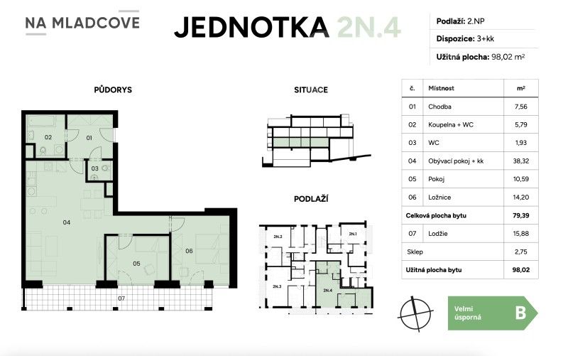 Prodej byt 3+kk - Mladcová, Zlín, 98 m²