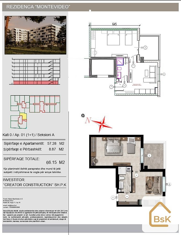 Byt 2+kk · 57 m² · Golem, Albánie - 4