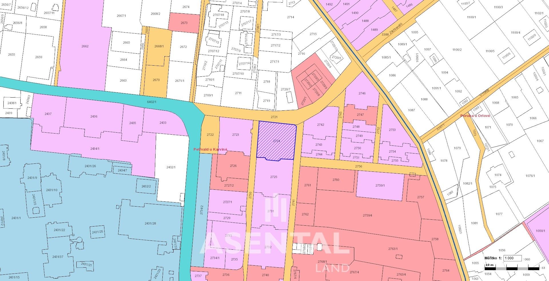 Prodej komerční pozemek - Rychvaldská, Petřvald
