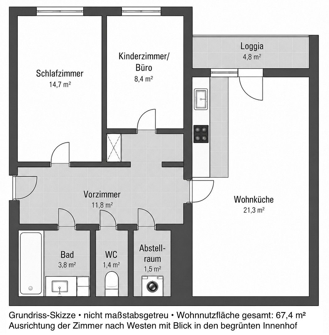 3+1, Grubergasse 5 Wien 16. Bezirk Wien 1160, 67 m² - 1