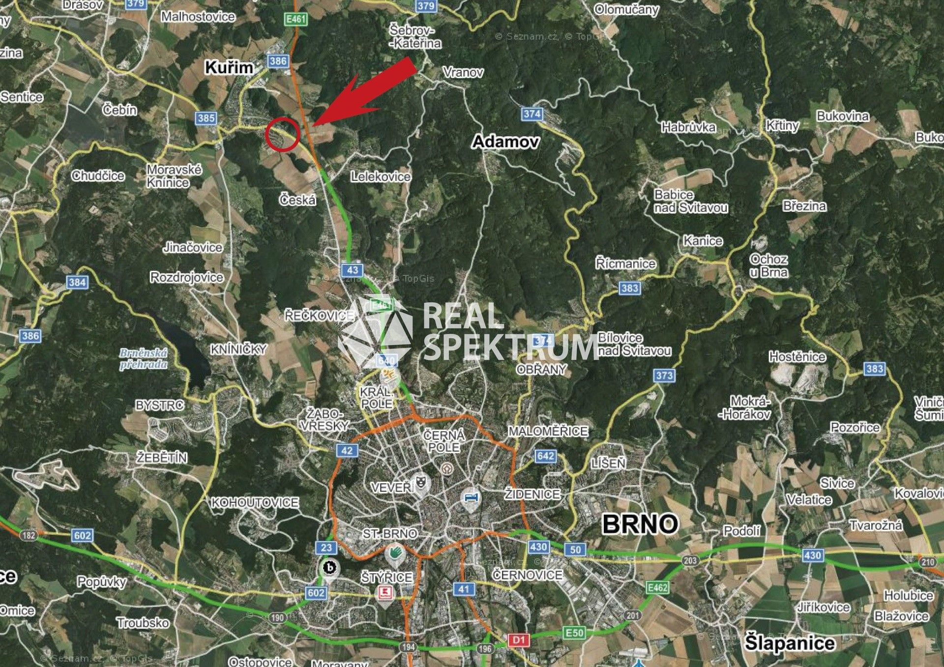 Prodej komerční pozemek - Kuřim, 5 027 m²