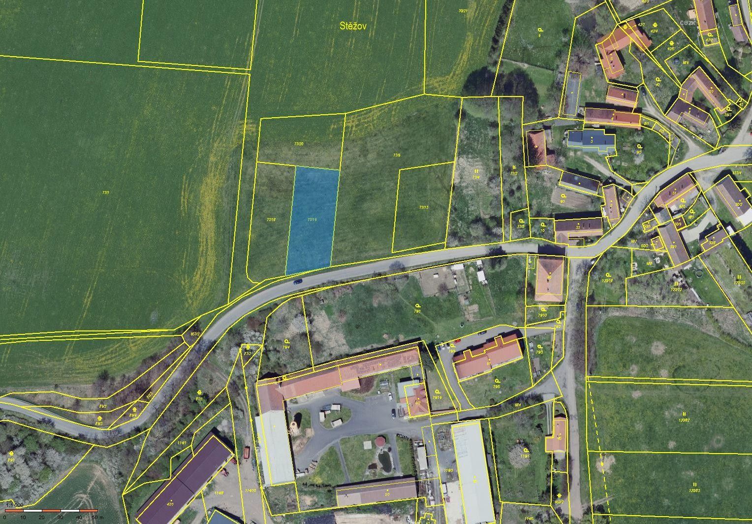 Zemědělské pozemky, Stěžov, Milín, 1 314 m²