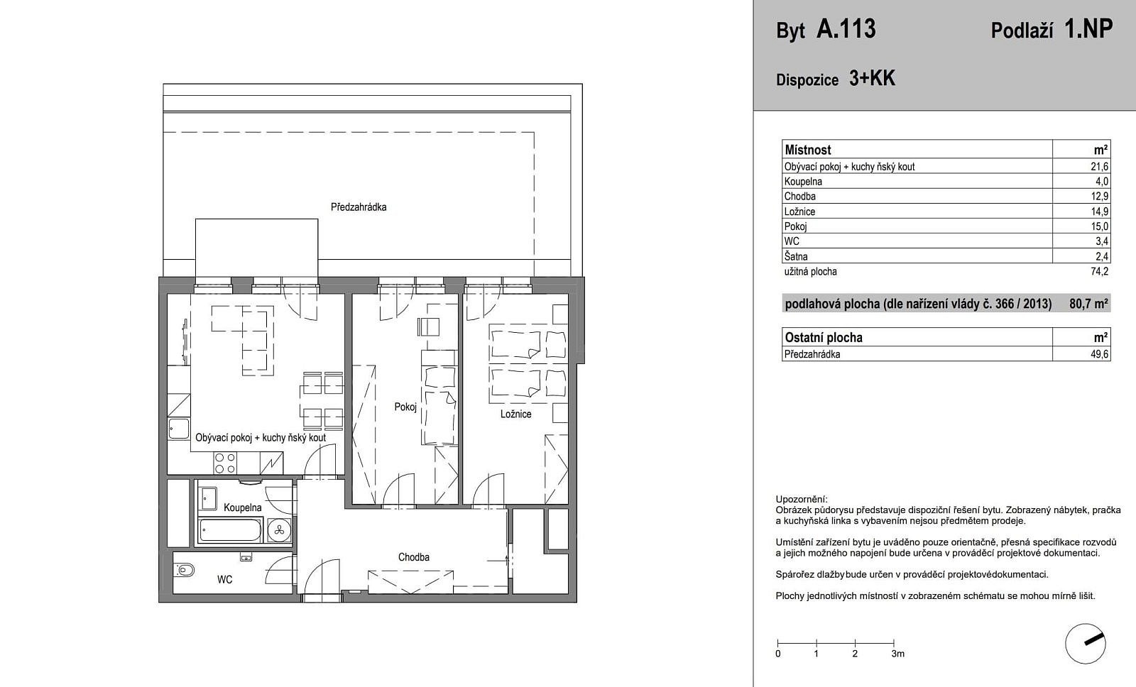 Byt 3+kk · 130 m² · Pod Strání, Hůry, okres České Budějovice - 3