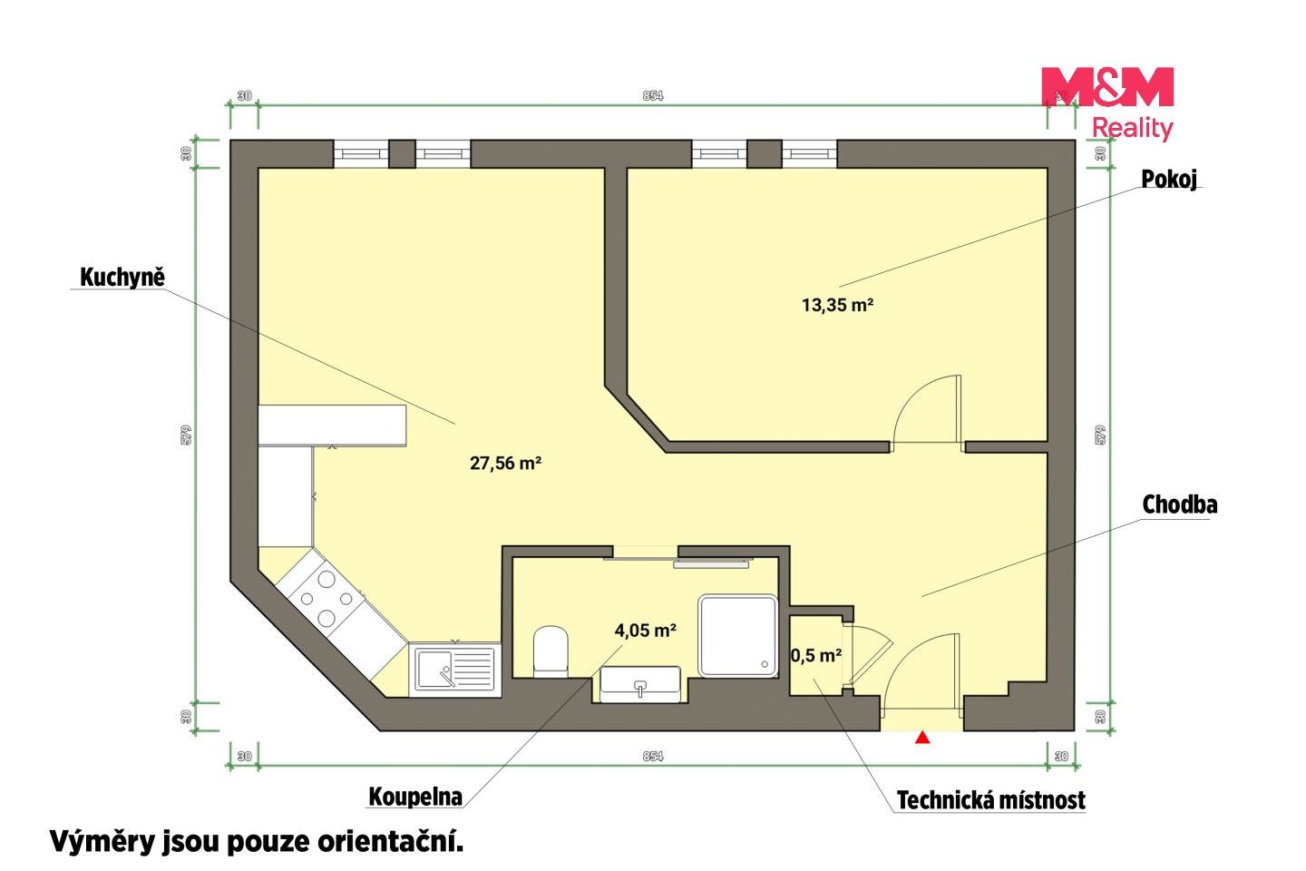 Pronájem byt 2+kk - 26. dubna, Cheb, 52 m² - 5