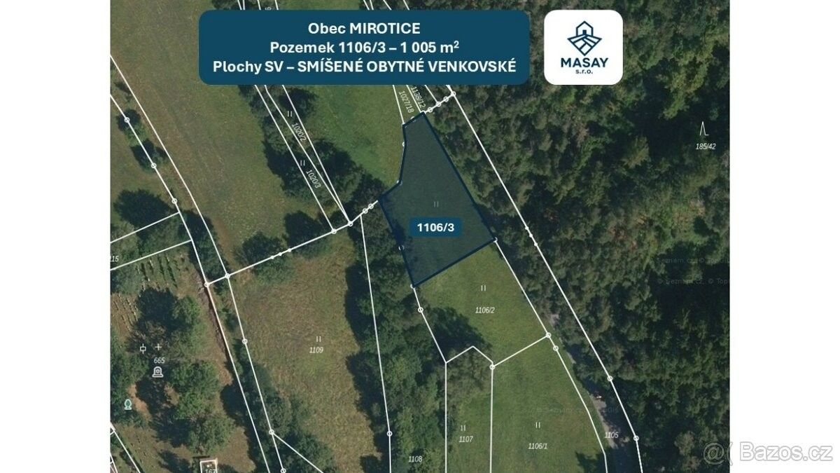 Pozemky pro bydlení, Mirotice, 398 01