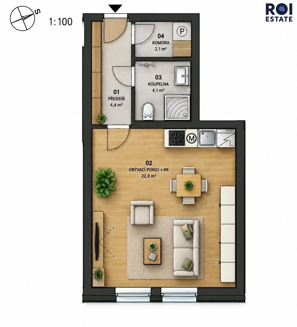 Byt 1+kk · 35 m² · Geologická, Praha - 4