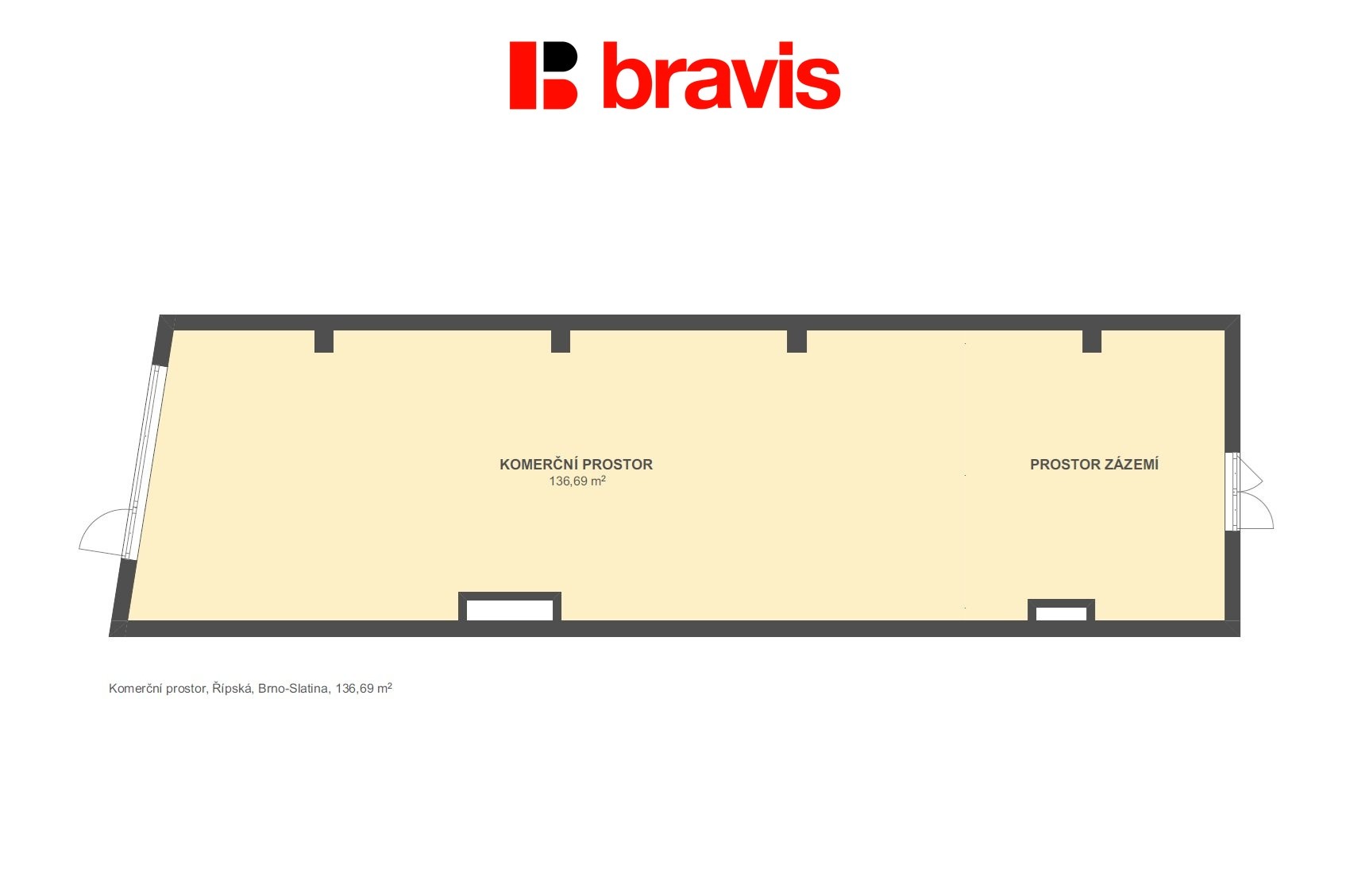 Obchodní prostory · 139 m² · Řípská, Brno Slatina - 3