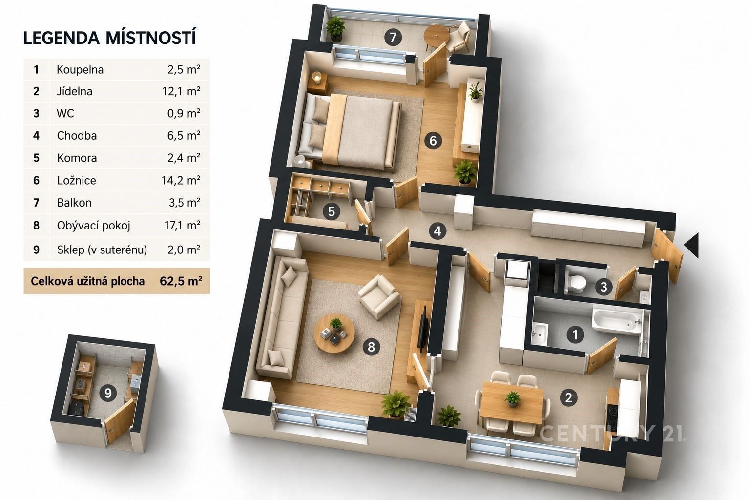 Byt 2+1 · 62 m² · Boskovická 1389, Brno Řečkovice - 4