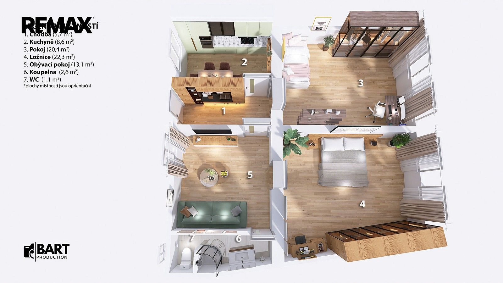 3+1, Franzova, Brno - Maloměřice, 72 m² - 2