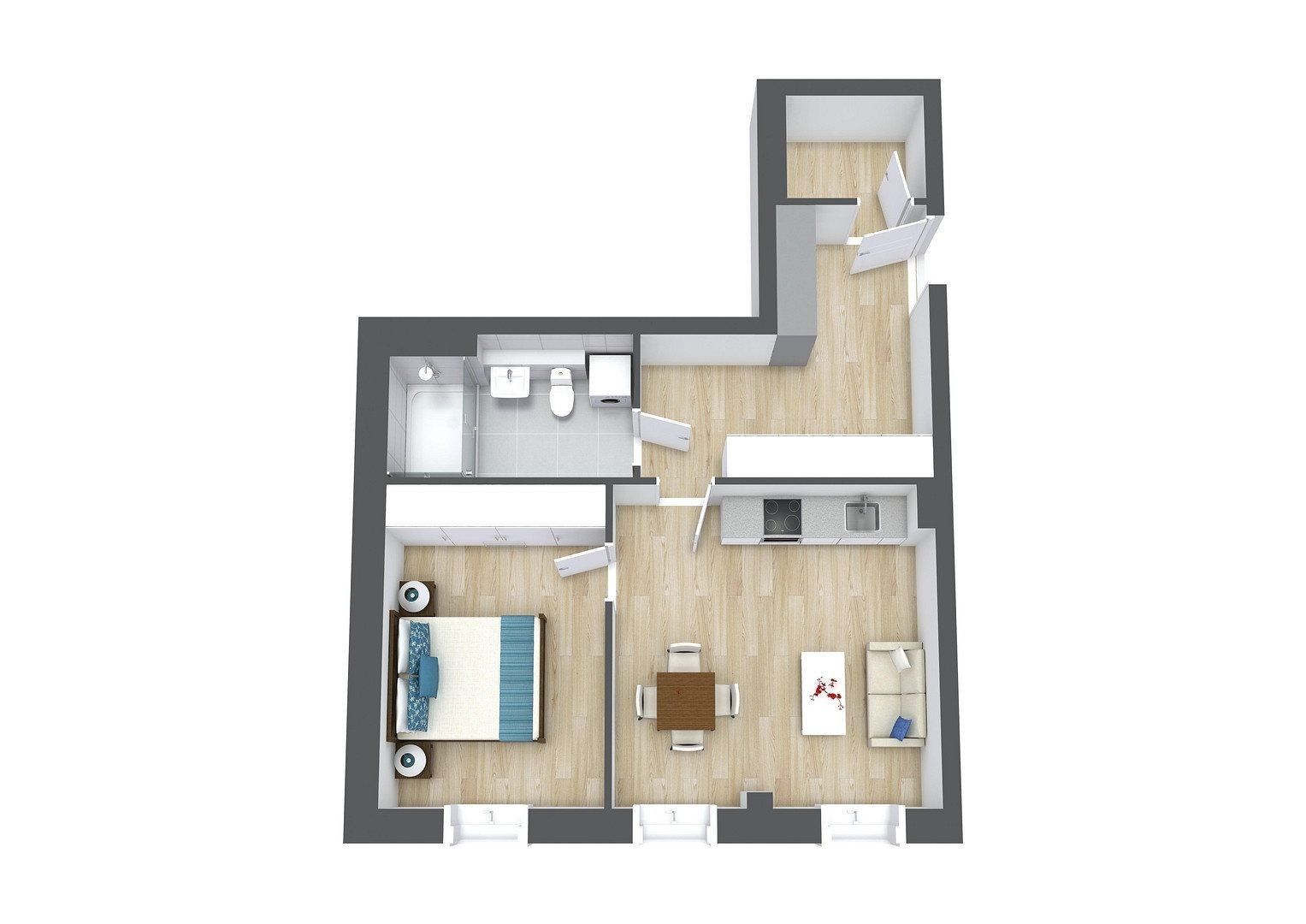 2+1, Jakobstal 1, , Bavorsko, 53 m² - 1