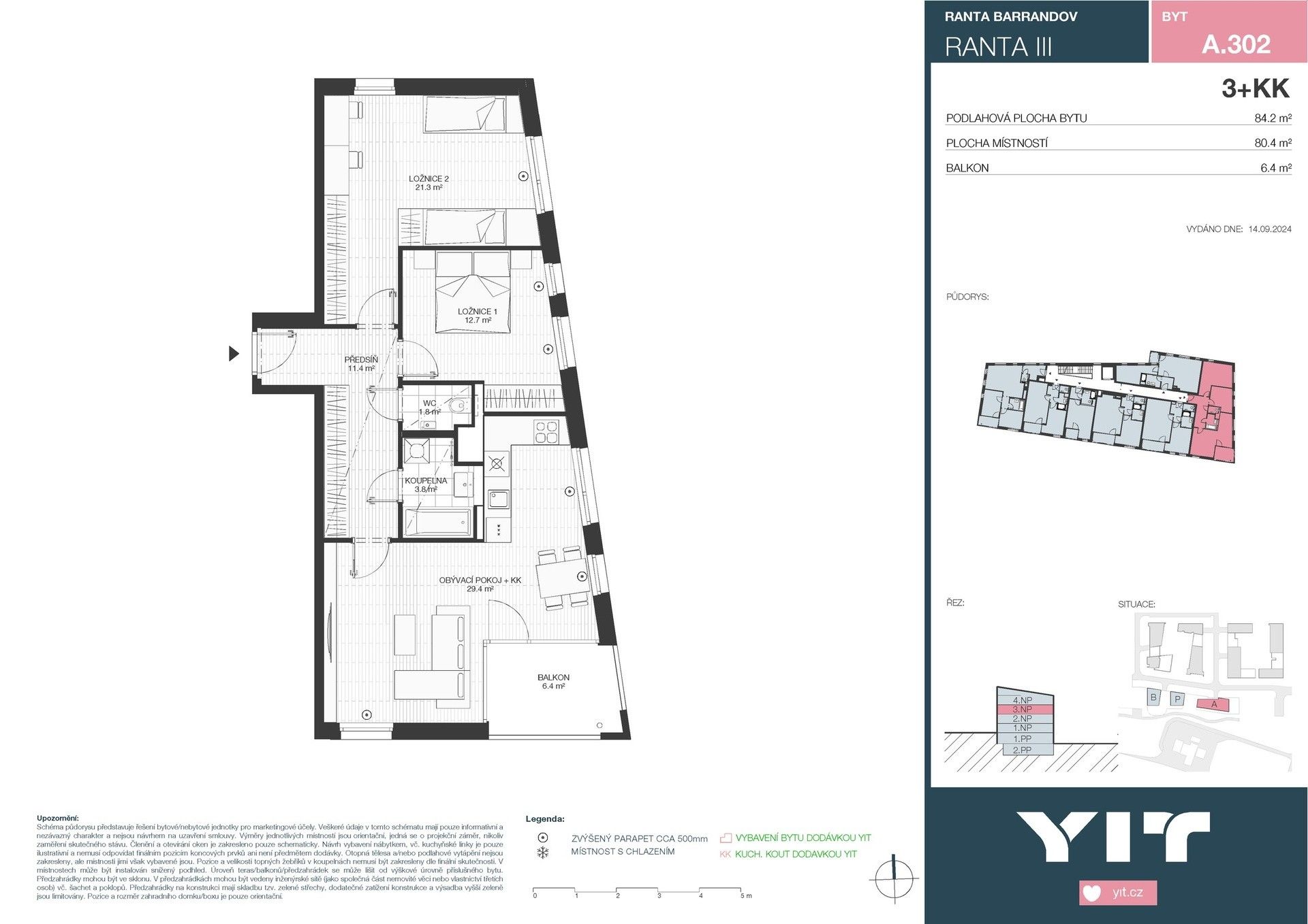Prodej byt 3+kk - Wassermannova, Praha, 80 m²