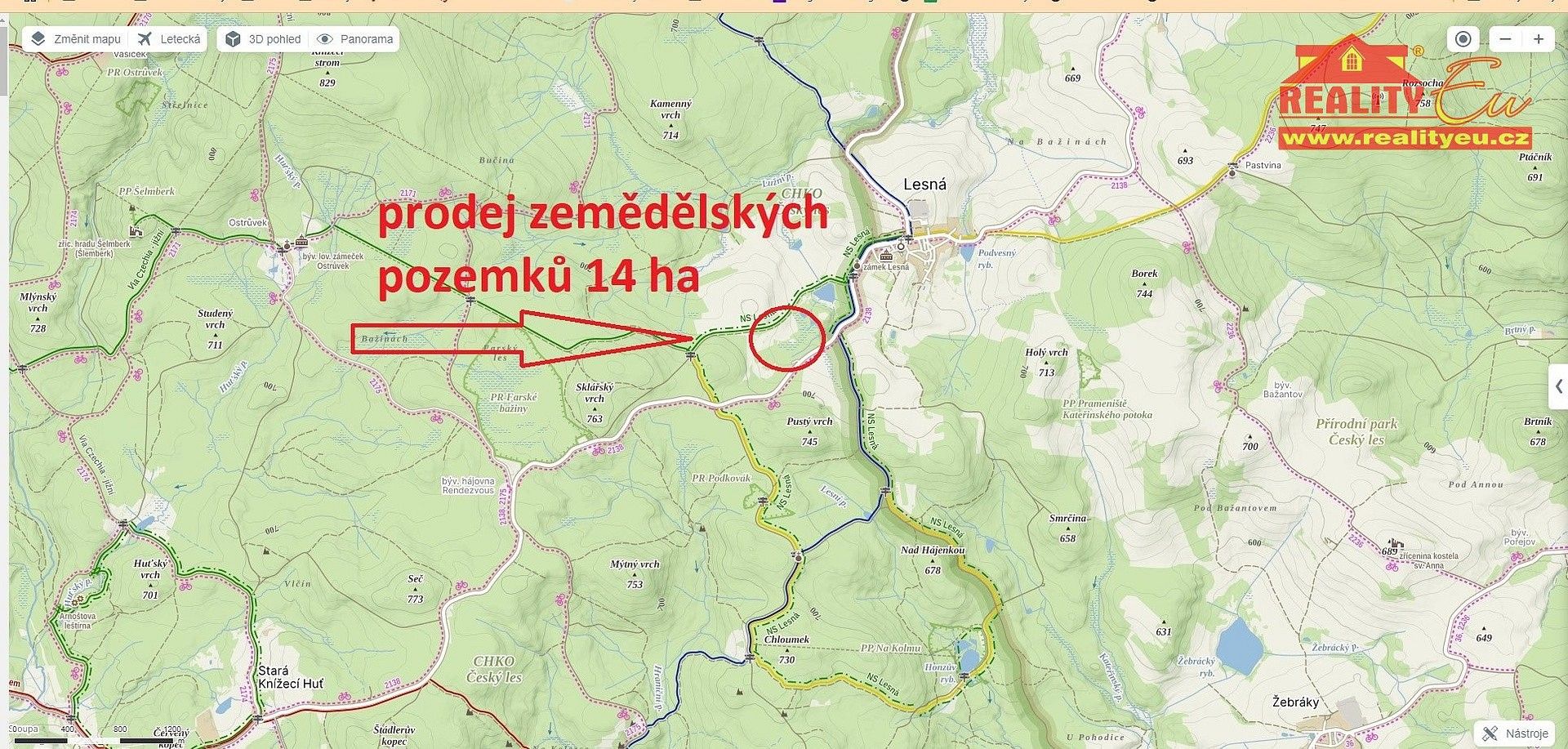 Zemědělské pozemky, Lesná, okres Tachov - 1