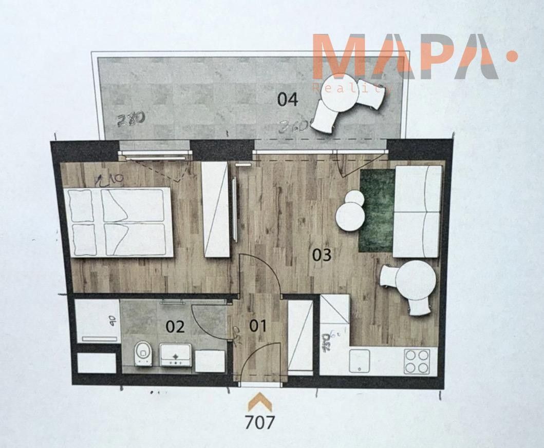 Prodej byt 1+kk - Praha, 32 m²