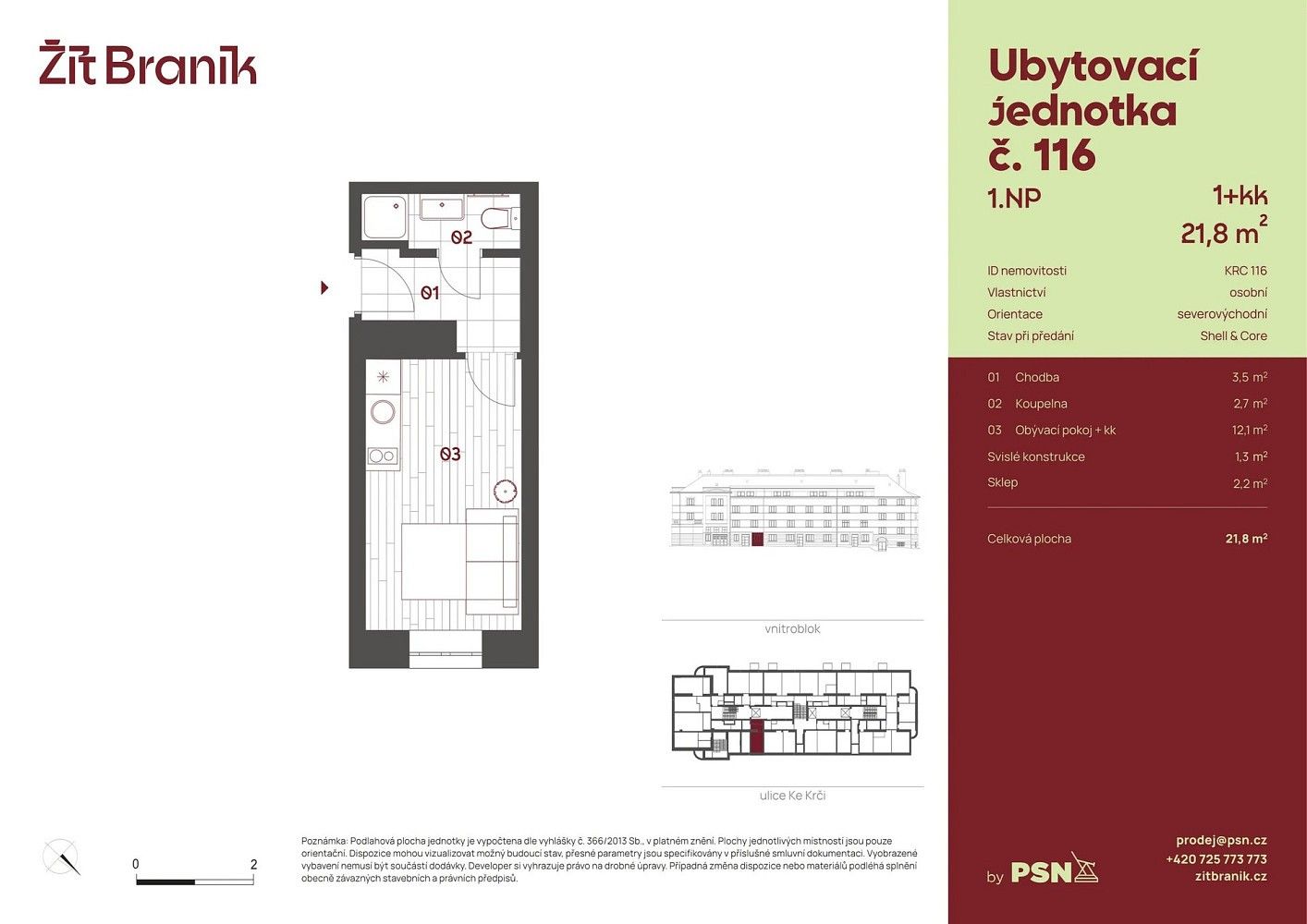 1+kk, Praha - Braník, okres Praha 4, Hlavní město Praha, 21 m² - 2