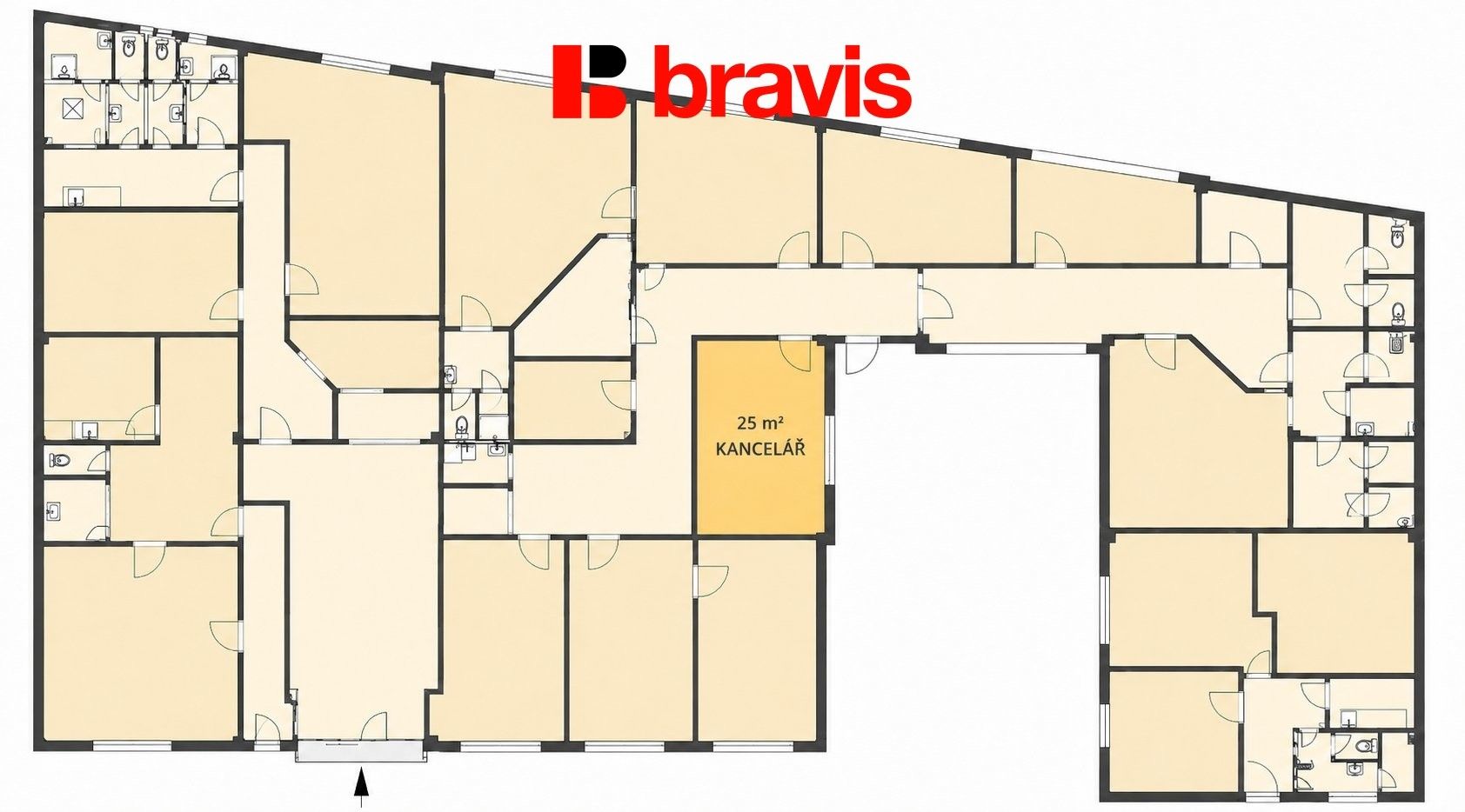 Kanceláře, Jedovnická 2346, Brno Líšeň, 25 m² - 2