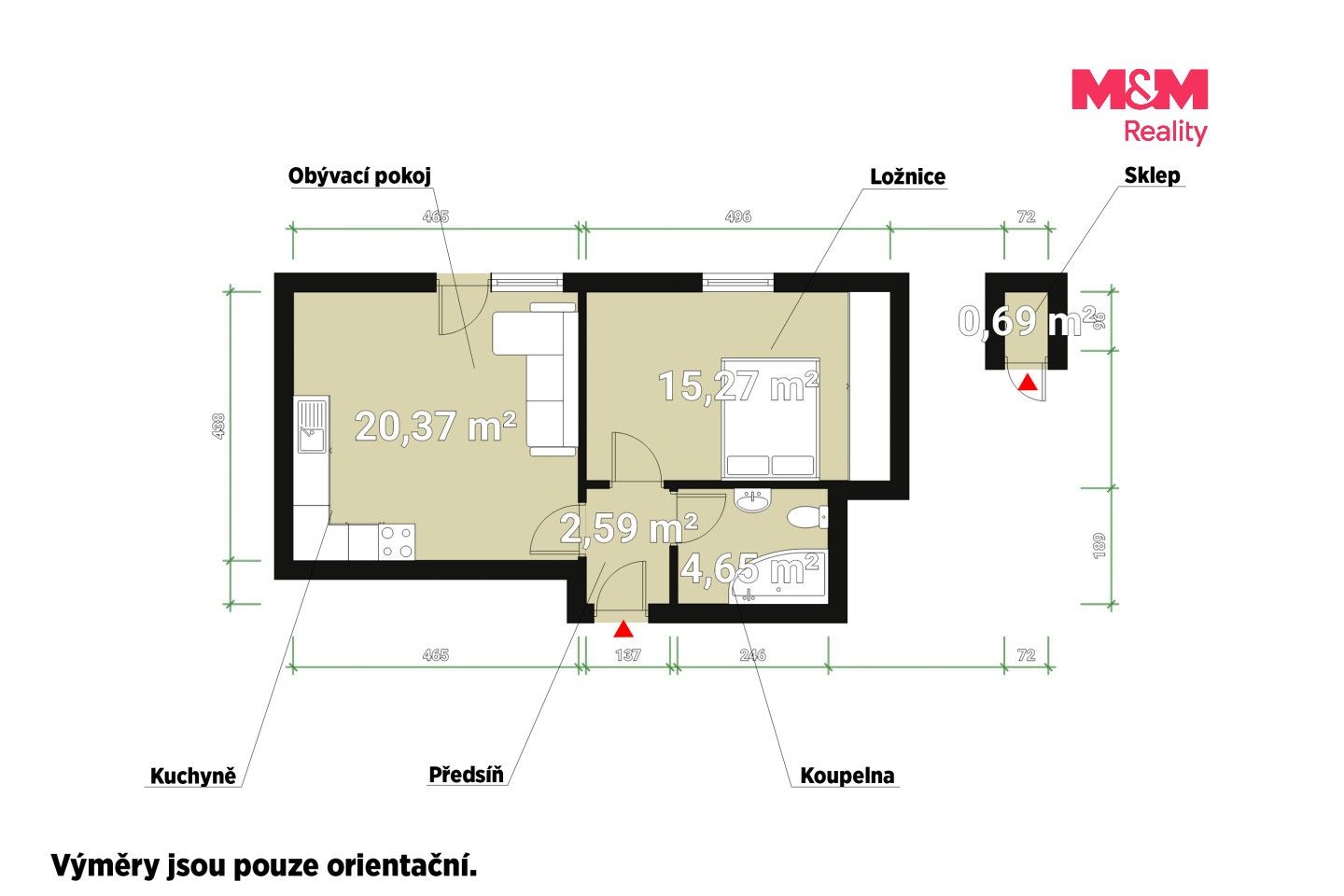 Prodej byt 2+kk - Vochov, 44 m² - 5