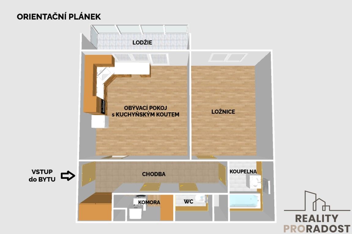 Pronájem byt 2+kk - Novosadský dvůr, Olomouc, 51 m²