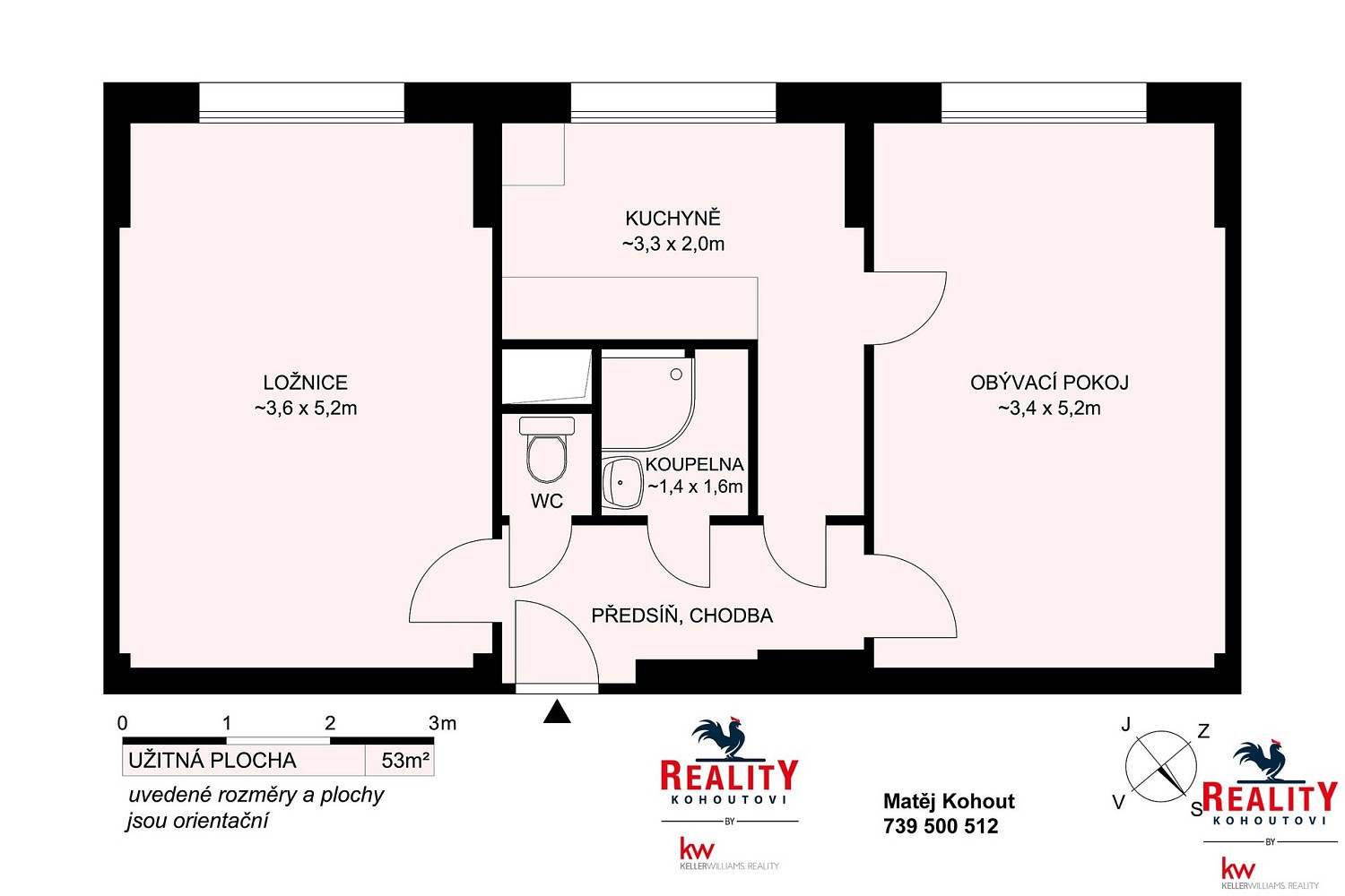 Byt 2+1 · 50 m² · Dukelská, Sezimovo Ústí, okres Tábor - 3
