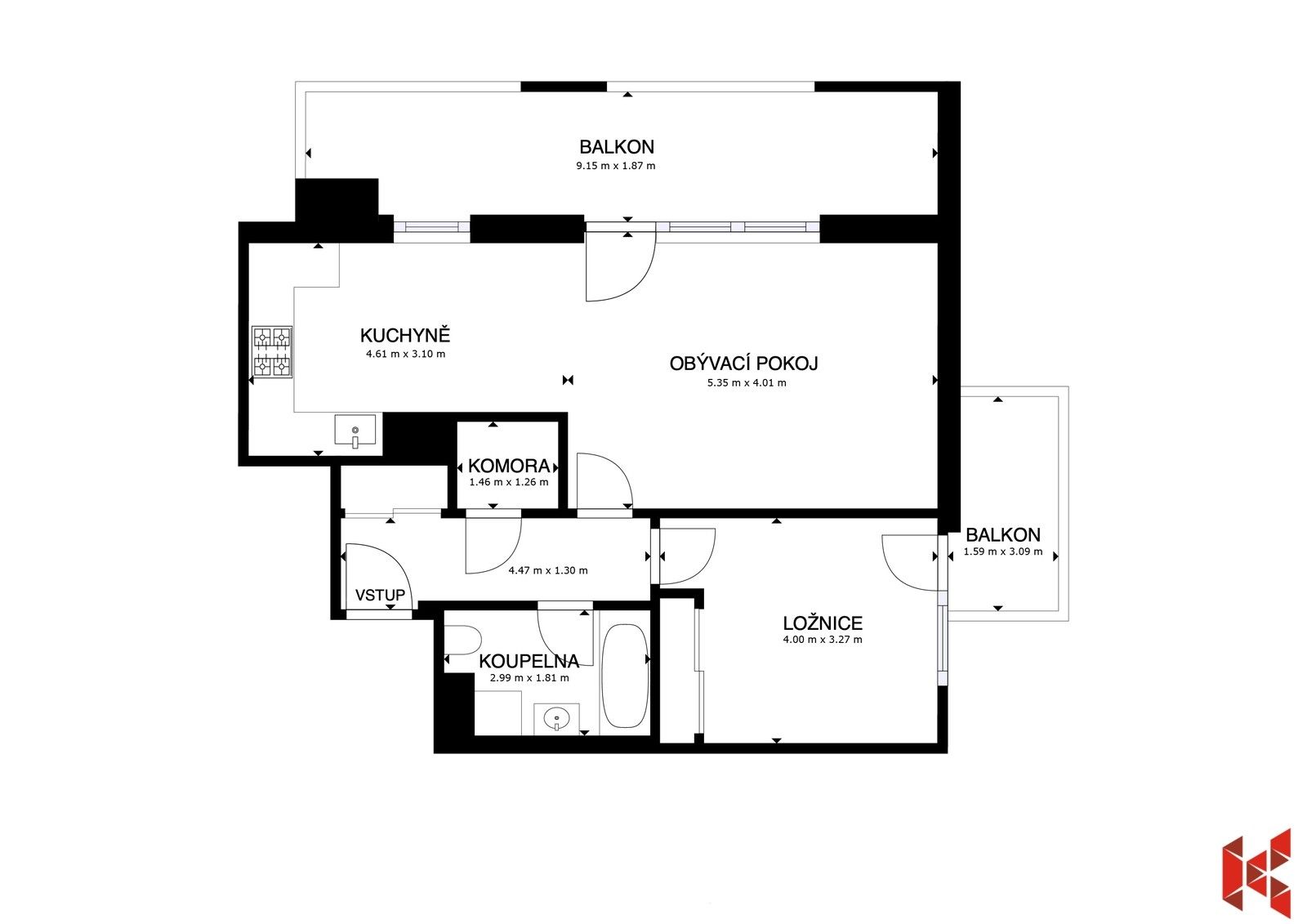 Prodej byt 2+kk - Modenská, Praha, 64 m²