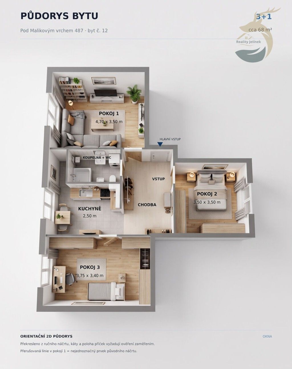 Prodej byt 3+1 - Pod Makovým vrchem, Holýšov, 68 m² - 2